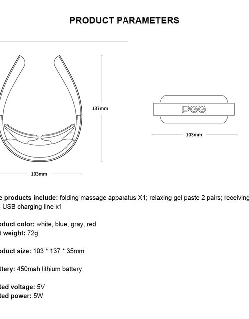 Load image into Gallery viewer, PGG Folding Portable Neck Massager 5 Modes Massage Pulse Infrared SP
