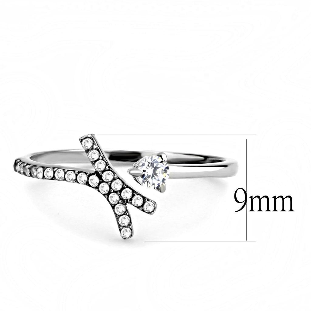 DA145 - High polished (no plating) Stainless Steel Ring with AAA Grade