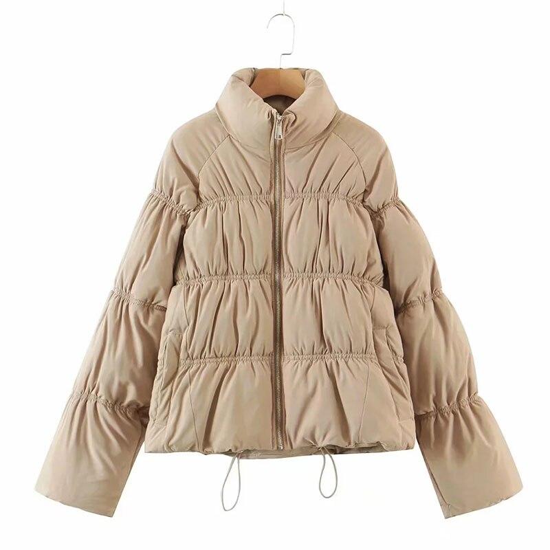 Women Parkas Solid Standard Collar Zipper Jacket Winter