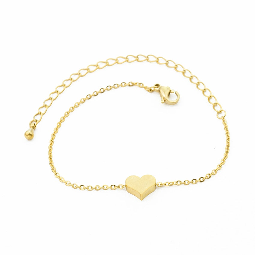 Tiny Heart Bracelet For Women Stainless Steel