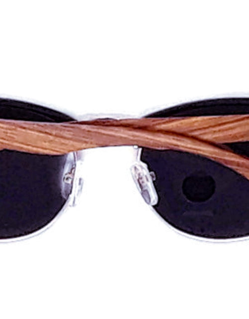 Load image into Gallery viewer, Real Walnut Wood Club Style Sunglasses With Bamboo Case, Polarized

