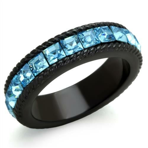TK1867 - IP Black(Ion Plating) Stainless Steel Ring with Top Grade
